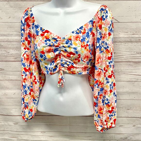 L*Space Farryn Flowers Forever Cropped Blouse - Picture 1 of 5